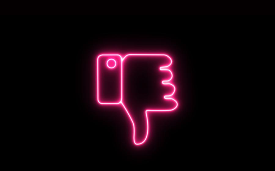 Neon thumbs down